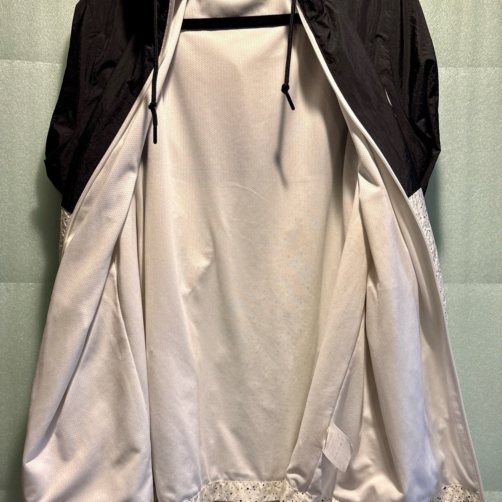 Jumpman Nike Air Jordan Windbreaker Jacket SZ Large Black White Full Zip Hoodie - Picture 7 of 11
